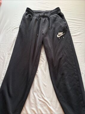 Nike Air Black Jogger Sweatpants with White Logo